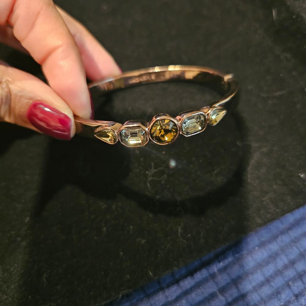 Givenchy Women's Brown Rhinestone Bangle Bracelet